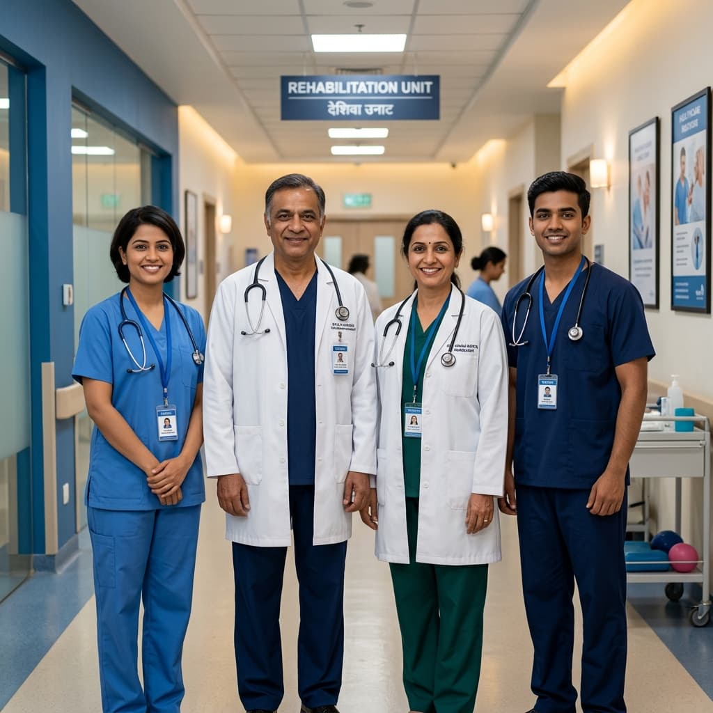 Medical team at Sangam rehabilitation centre