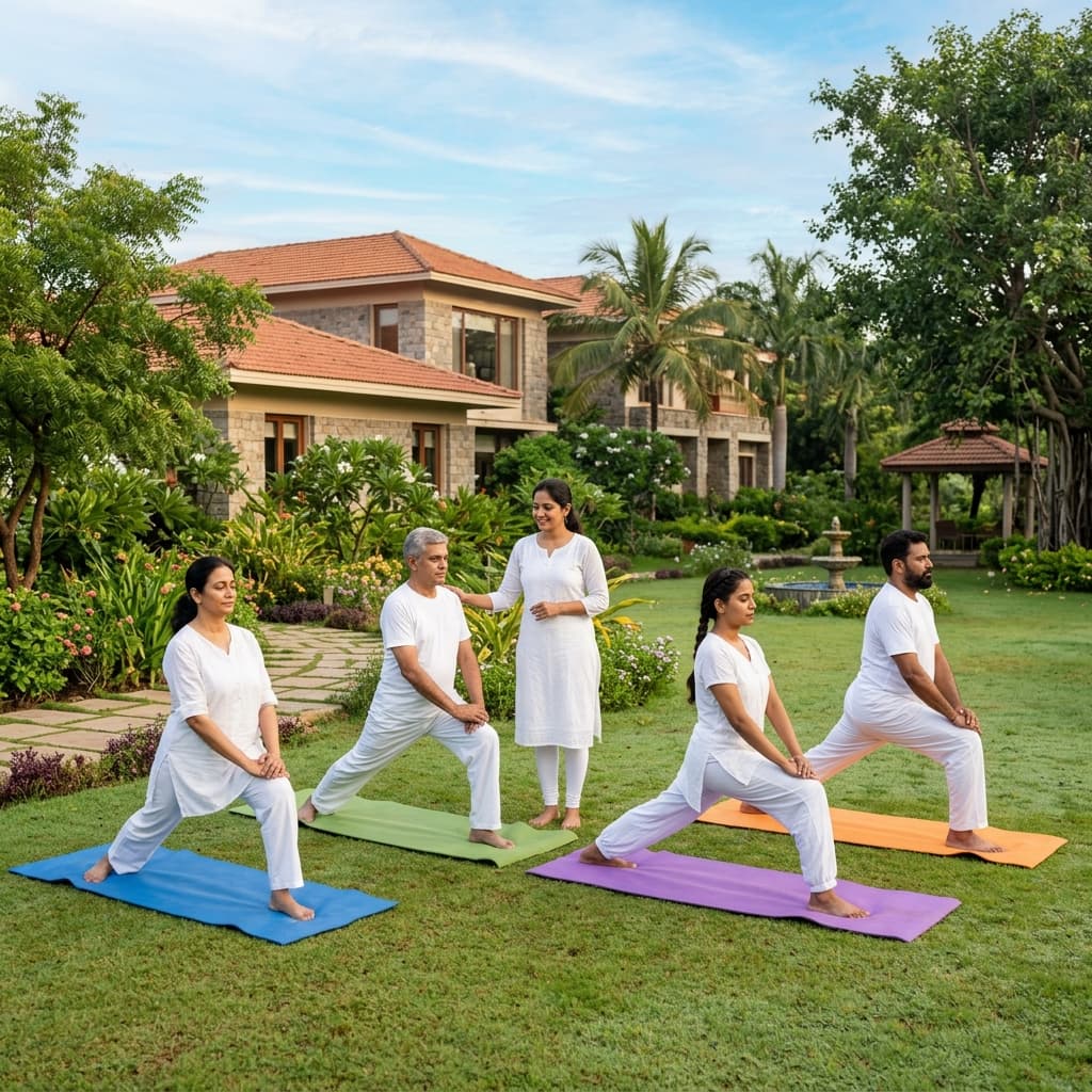 Yoga and meditation session for patients